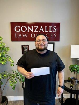 Another successful case! Thank you for choosing Gonzales law offices as your personal injury attorney