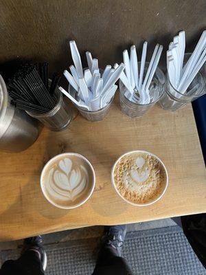 Nutella latte and Gingerbread latte