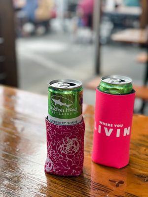 Dogfish Head's new vodka sodas in my favorite realtor's "Where You Livin" coozie  [Olivia Stephens with RE/MAX]