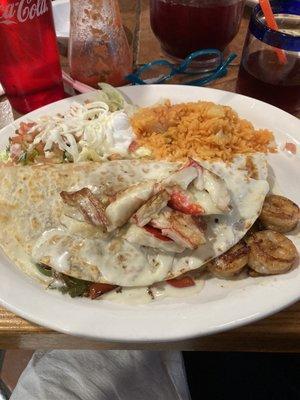 Shrimp & crab quesadilla