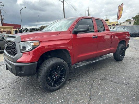 Finished swapping wheels on tundra