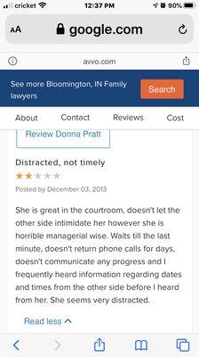 Older review of Donna Pratt.