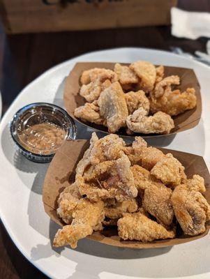 2 two orders of happy hour chicken cracklins with some extra seasoning on the side cuz I like it