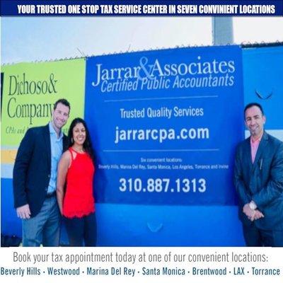 Jarrar & Associate Tax Team providing tax filing, tax planning, tax auditing and book keeping services in Santa Monica