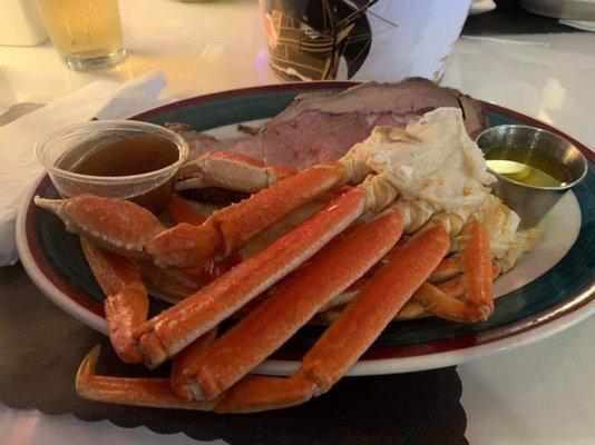 Surf & turf (prime rib & crab legs)