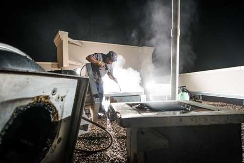 The Hood Boss does roof top grease containment for restaurants.