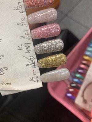 Some of the glitter gels