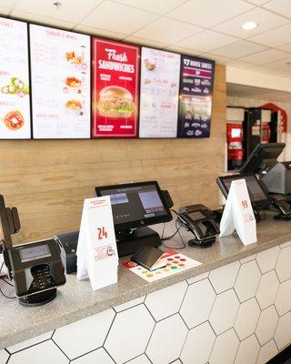 Dine-in kiosk ordering area