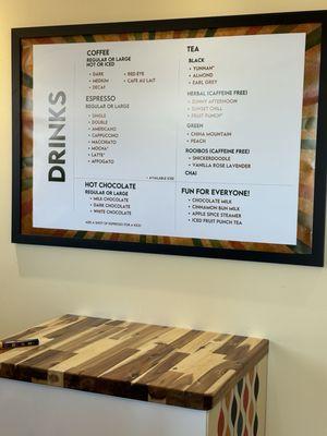 Drink menu