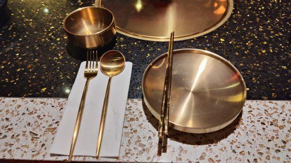 Gold Place Settings