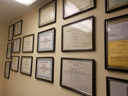 License and certifications