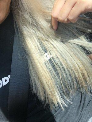 The so call "color correction" orange color in my blonde.