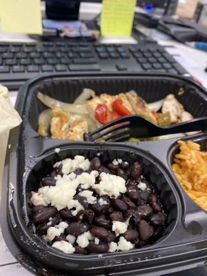 Hair in the black beans.