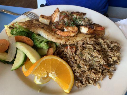 Grilled seafood lunch