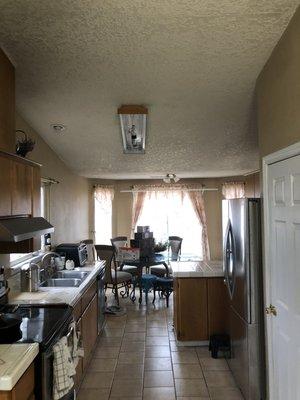 Before and after - kitchen lighting upgrade. No Sheetrock damage!