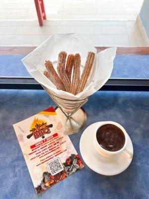 Churros and hot chocolate