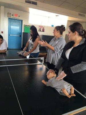 Fist aid and CPR training.