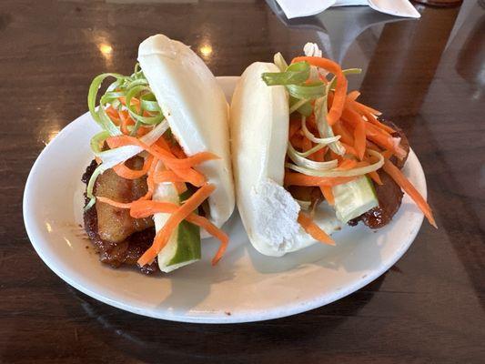 Bao pork buns. 2 for $7. I love the Vietnamese culentro. Eryngium foetidum.