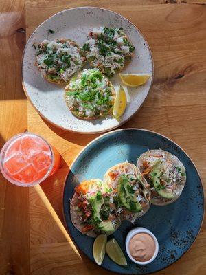 Dungeness Crab Tosadas & Baja Fish Tacos