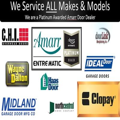 We are the states largest volume dealer of Amarr Garage Doors.  We can help service any make and model door you currently have!