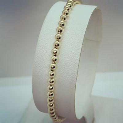 14kt 2 millimeter ball bracelet