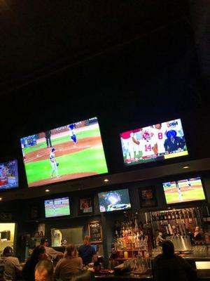 Sports on every tv and bar area.