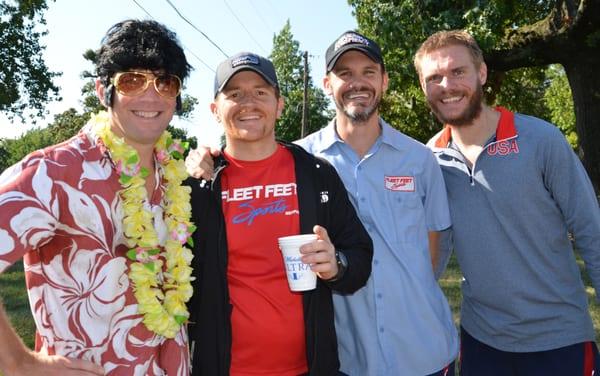 Some of the staff at the Elvis race (that's the owner on the left)