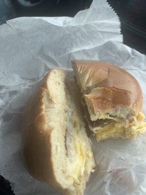 Sausage egg and cheese bagel