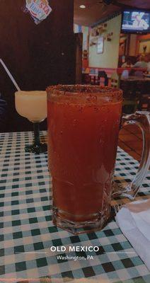 michelada and peach margarita