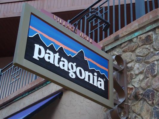 PATAGONIA Avon, signage Up Close.  March 20th 2015