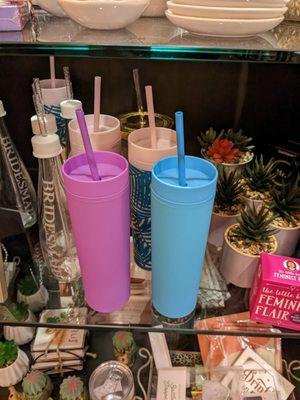 Slim tumblers and fake succulent