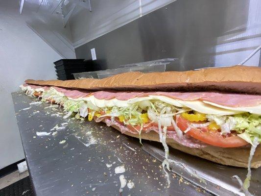 6 Foot Famous Italian Torpedo Party Sub ! Mamma Mia ! Now that's a Party !