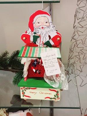 Santa music box with puppet.