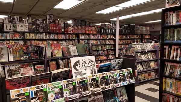 View towards new pull comics selection and collectables.