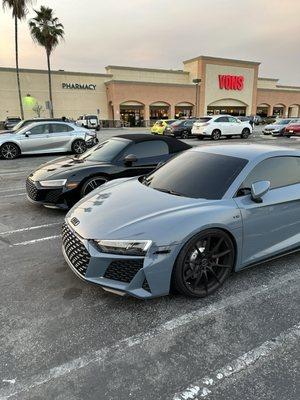 R8's, stock height va lowered and larger rims