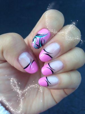 Gel Manicure with nail art