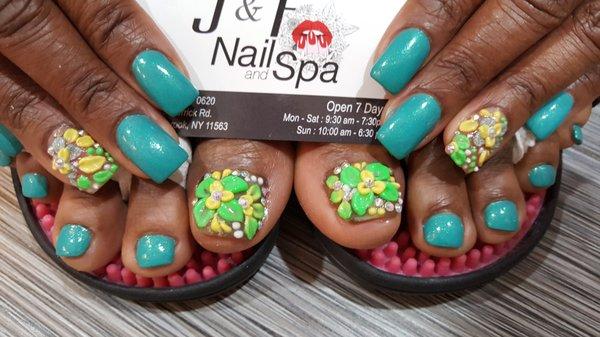 Full Set with 3D Flower Design