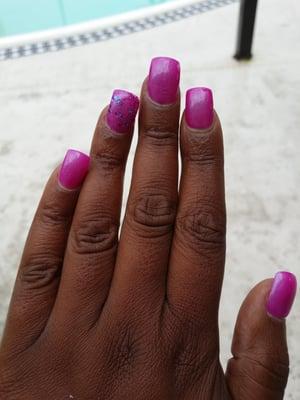 Hot pink nails