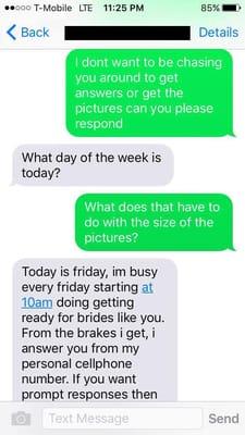 Please note how he ask his client what day of the week it is?