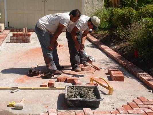 Brick walkway - example of work in progress