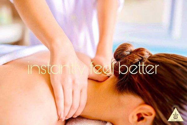 Massage can make you feel better instantly.