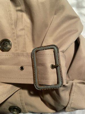 damaged jacket buckle- paint stripped off