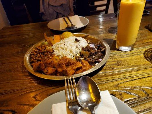 Kathmandu Khaja Set and Mango Lassi