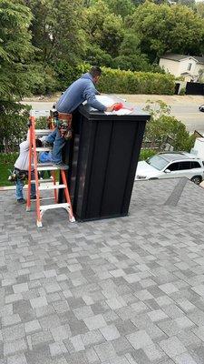 Our team is always hard at work whether it be chimneys or metal roofing.