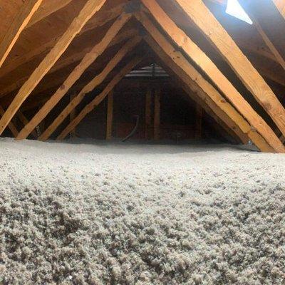 You shouldn't see your attic rafters in you have enough insulation.