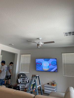 Downstairs ceiling fan.