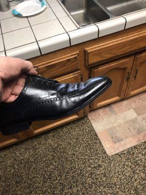 Shoe shine included with sole replacement