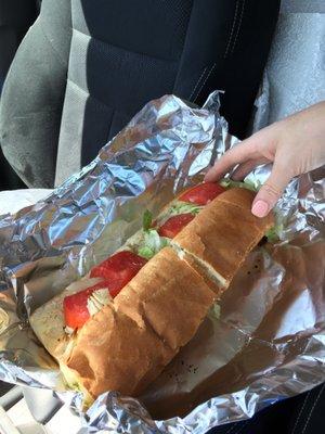 Delicious half Italian sub (I have big hands... trust me, this sub is big)