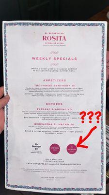 What is this "Michelin Star" doing on the menu?