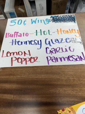 50 cent wing flavors